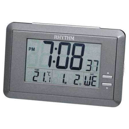 RHYTHM นาฬิกาดิจิตอล  รุ่น LCT060NR08 (สีบอร์นเงิน)