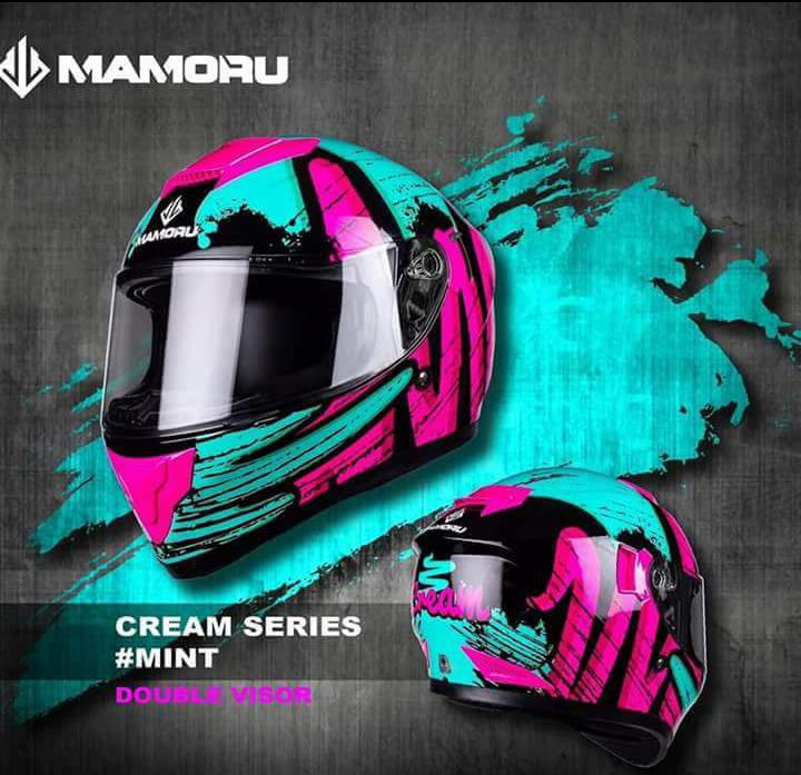 หมวกกันน็อค Mamoru รุ่น Cream Series (MINT PINK) หมวกกันน็อค Mamoru รุ่น Cream Series (MINT PINK)