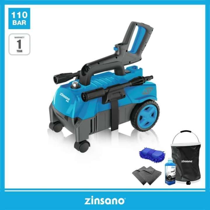 ZINSANO - เครื่องฉีดน้ำแรงดันสูง ดูดน้ำได้ รุ่น ZN1101 110 บาร์ (รับประกันศูนย์ 1 ปีเต็ม) ฟรี ถังใส่น้ำแบบพับได้