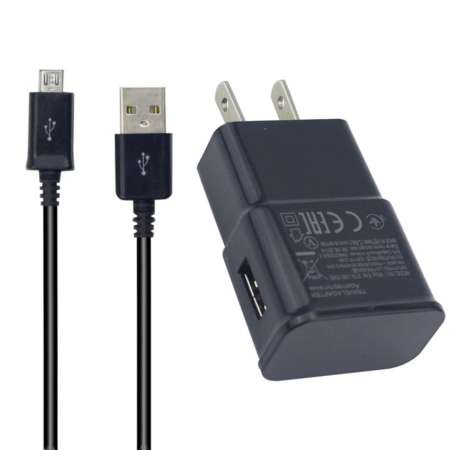 หัวชาร์ทแปลงไฟ อแดปเตอร์ Universal 5V 2A US Plug Wall Charger Adapter และ ข้อมูลสายเคเบิล Micro USB 1 เมตร 