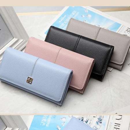 Andaman กระเป๋าสตางค์ กระเป๋าตังค์ใบยาวผู้หญิง(สีฟ้า) - Long wallet women(Blue)