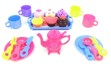 K TOY ชุดเสิร์ฟคัพเค้กจำลอง + พร้อมอุปกรณ์ ขนาด ย 42*ก 6.5*ส 28 ซม