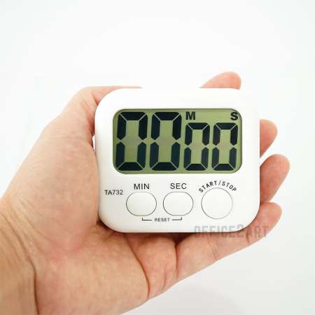 Office2art นาฬิกาจับเวลา เดินหน้า ถอยหลัง สีขาว No.TA732 ( นาฬิกาจับเวลาดิจิตอล นาฬิกาดิจิตอล นาฬิกาจับเวลาถอยหลัง นาฬิกาตั้งโต๊ะ นาฬิกาจับเวลาทำอาหาร Digital Timer )