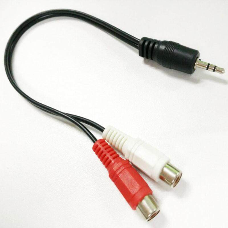 3.5mm 1/8 Stereo Female Mini Jack to 2 Male  Audio Y RCA Plug Adapter Cable