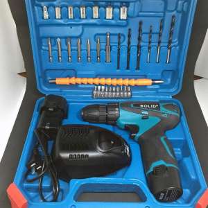 BOLID ชุดสว่าน ไขควง ไฟฟ้า ไร้สาย แบต 12V ปรับสปีดได้ พร้อมอุปกรณ์งานช่าง และ
สายอ่อนต่อสว่าน