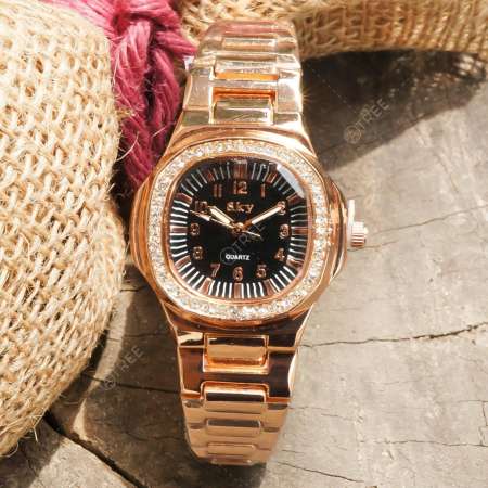 Sky นาฬิกาข้อมือ สายแสตนเลส หน้าปัดฝังเพชร สุดหรู ดูเวลาง่าย รุ่น ZD-0110 สีเงิน (Silver) Sky นาฬิกาข้อมือ สายแสตนเลส หน้าปัดฝังเพชร สุดหรู ดูเวลาง่าย รุ่น ZD-0110 สีเงิน (Silver)