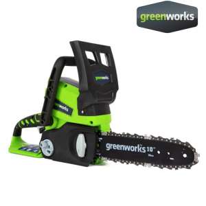 Greenworks เลื่อยโซ่แบตเตอรี่ ขนาด 24V บาร์ 10 นิ้ว (ไม่รวมแบตเตอรี่และแท่นชาร์จ)