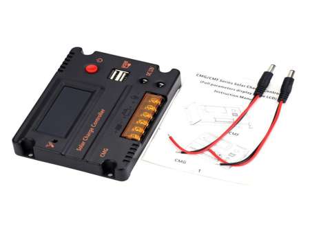 PWM 10A โซล่าร์ชาร์ทเจอร์คอนโทรลเลอร์ รุ่น CMG-2410  (หน้าจอโชว์กระแสชาร์จ)