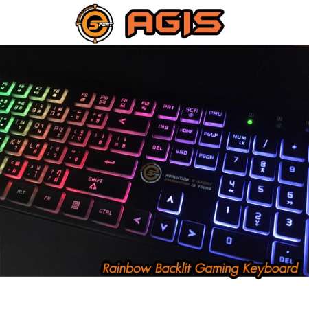 คีย์บอร์ด คีย์บอร์ดเล่นเกมส์ Neolution E-Sport AGIS (กันน้ำได้) Rainbow Backlit Gaming Keyboard คีบอร์ด คีย์บอร์ดเกมมิ่ง เกมมิ่ง รับประกัน 1 ปี แถมฟรี ปากกาไฟฉาย ให้แสงสว่าง ชาร์ทไฟได้ผ่าน USB พอร์ต จำนวน 1 ชิ้น มูลค่า 399.-
