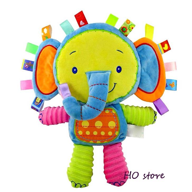 Haiso Home Happy Monkey ตุ๊กตาช้าง ตุ๊กตาเขย่าแล้วมีเสียง กดมีเสียงบี๊บๆ ของเล่นเสริมพัฒนาการ สูง 30 ซม. ตุ๊กตานุ่มมาก