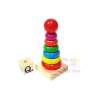 Todds Kids Toys ของเล่นไม้เสริมพัฒนาการ วงเเหวนสวมหลักเล็ก (14.5 ซม)