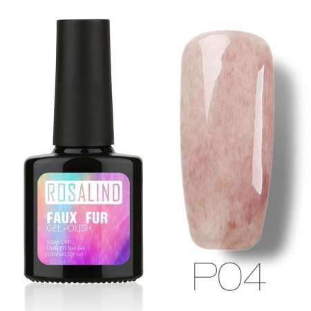 ROSALIND Faux Fur  สียาทาเล็บเจล ขนเฟอร์ Gel Polish Soak Off UV LED (10ml.) #P04