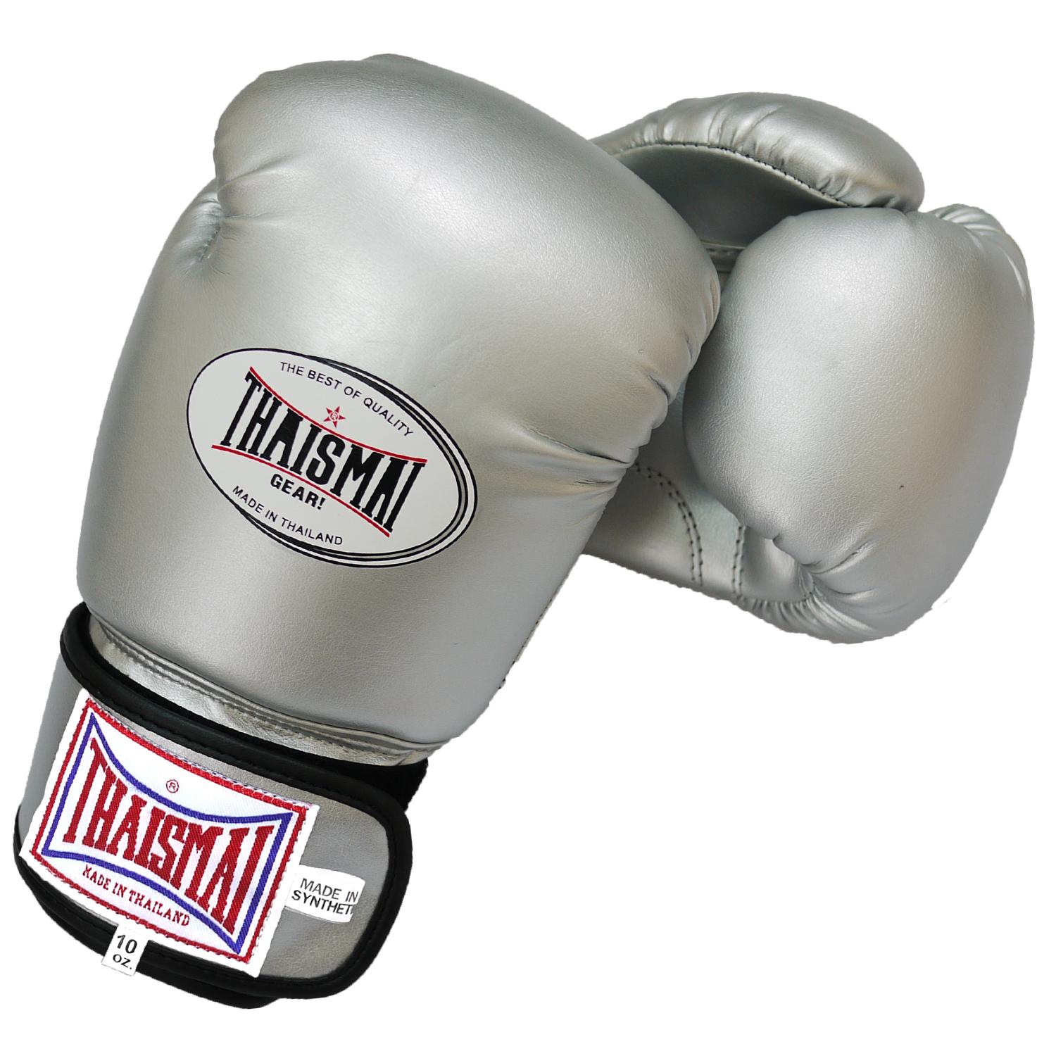 THAISMAI นวมชกมวย BG124 Boxing Gloves PU Special Color Silver (SIZE