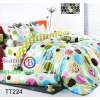 TOTO ชุดเครื่องนอน เฉพาะผ้าปูที่นอน 6 ฟุต ลายวงกลมดอกไม้ พื้นหลังสีเขียว TT224