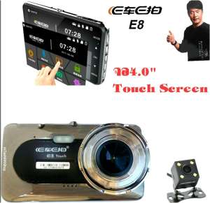 E Car E Cam E8 SUPER HD 1296P TOUCH SCREEN  จอใหญ่4นิ้ว 2กล้องหน้าหลัง คมชัดที่สุด(เมนูภาษาไทย)