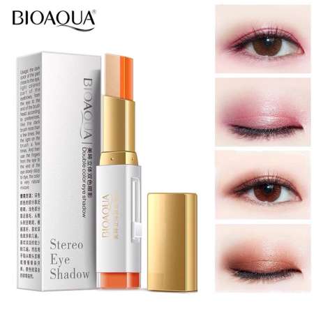Bioaqua Eye Shadow Double Color Glitter 2 color in 1 อายแชโดว์ ทูโทน 2 สีในแท่งเดียว ฮิตที่สุดในตอนนี้ ติดทน กันน้ำ กันเหงื่อ ไม่เลอะ ไม่จางระหว่างวัน 2.5g