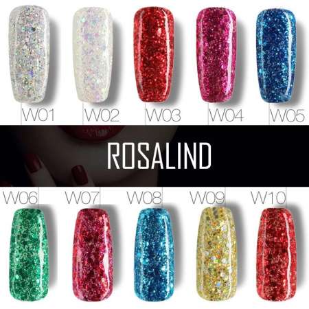 สีทาเล็บเจล ROSALIND สีไดมอนกริสเตอร์ 2019 Diamond Glitter Colors Series   ขนาด 10 ml.