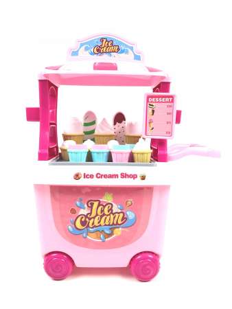 K TOY ชุด รถเข็นไอศครีม จำลอง ขนาดเล็ก สำหรับคุณหนู ๆ ขนาด ย 25*ก 6.5*ส 38.5 ซม.