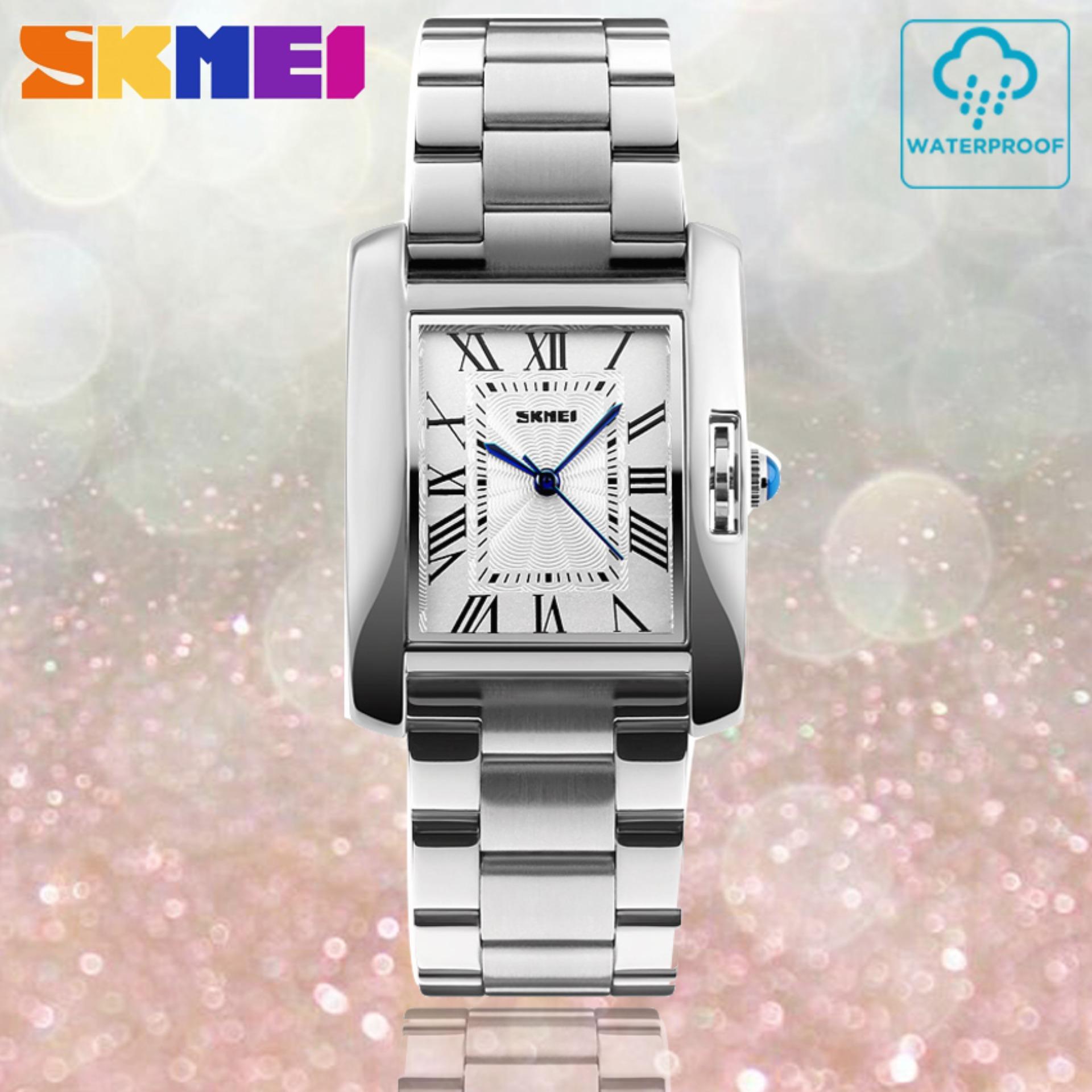 SKMEI ของแท้ 100% ส่งในไทยไวแน่นอน นาฬิกาข้อมือ สไตล์ Casual Bussiness Watch หน้าปัดเลขโรมัน กันน้ำ สายแสตนเลส ดีไซน์หรู รุ่น SK-M1284