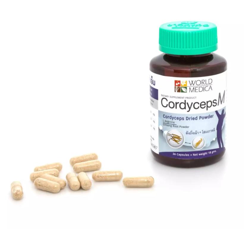 CordycepsM ขาวละออ ถั่งเช่าสกัดผสมโสม ขนาด 36 เม็ด สำหรับผู้ชาย