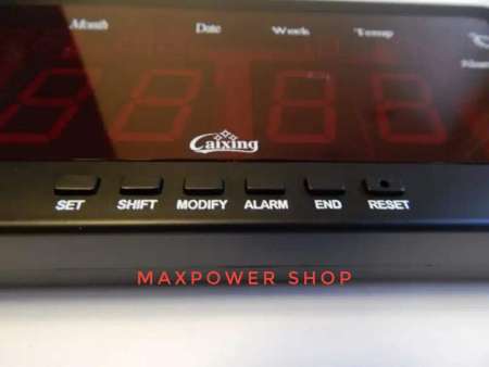 Caixing นาฬิกาดิจิตอล LED ตั้งโต๊ะ ติดผนัง มีระบบสำรองไฟในตัว ไม่ต้องตั้งเวลาใหม่ ใช้ไฟบ้าน + รถยนต์ รุ่น CX - 2158