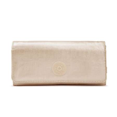 Kipling Teddi  กระเป๋าสตางค์ยาว - สีทอง (Sparkly Gold)