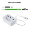 USB 3.0 to 3-Port USB Hub + MS/SD/M2/TF Card Reader Combo