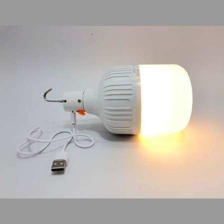 หลอดไฟ ไฟ LED 30W 2400 LM Yellow light แสงส้ม หลอดไฟแคมป์ปิ้ง+ชาร์จแบตได้ในตัวพร้อมขั้วห้อย ( แถมฟรี สายชาร์จและพวงกุญแจหนังแท้ คละสี 1 pcs )