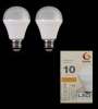 หลอดแอลอีดี 10W ขั้ว E27 แสง Warm White (แพ็ค 2 ดวง)