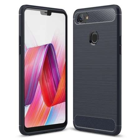 OPPO F7 กรณี, RUILEAN คาร์บอนไฟเบอร์ที่ยืดหยุ่นได้หล่นการป้องกันป้ทีพียูช็อก Absorbing Case Cover for OPPO F7 (ตามที่แสดง)