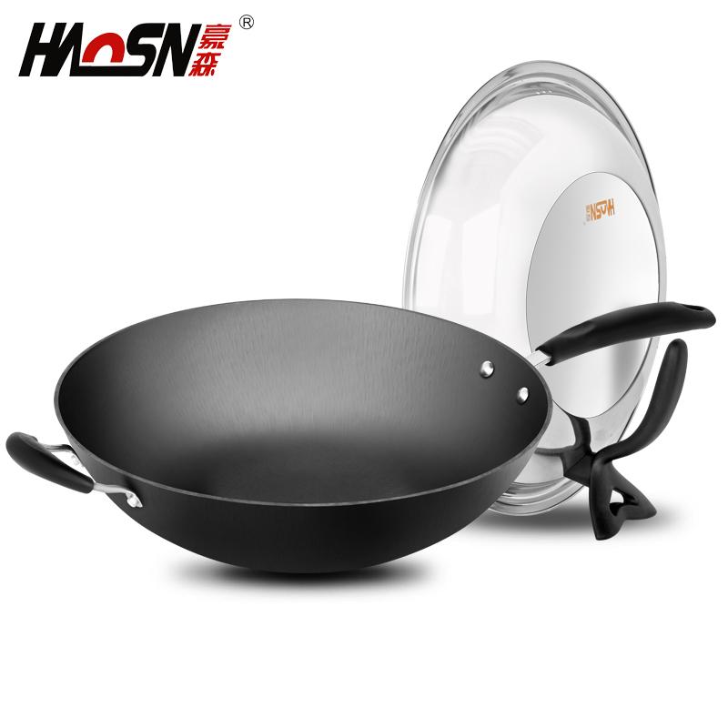 Haosn 32 Cm Bếp Ga Thủ Công Gang Chảo Chống Dính Chảo Gang