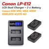 แท่นชาร์จ + 2x แบตเตอรี่ LP-E12 สำหรับ กล้อง แคนนอน Canon EOS M10 M50 M100
