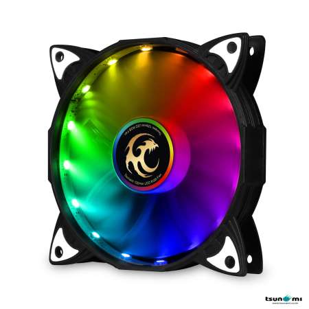 Tsunami Rainbow Series RGB Cooling Fan X 3   120mm with Remote Control