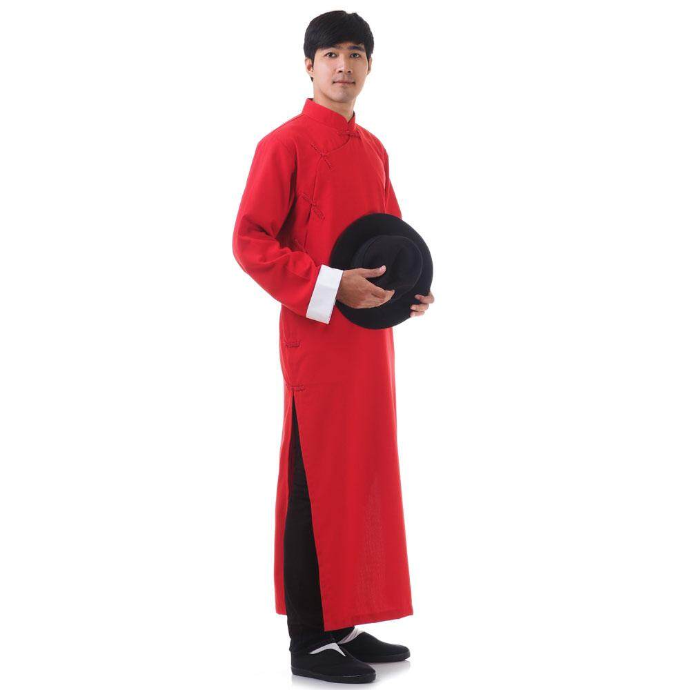 ชุดเจ้าพ่อเซี่ยงไฮ้ ชุดยิปมัน ชุดกังฟูยาว ชุดแฟนซีจีนผู้ชาย ธีมจีนไปงาน ชุดตรุษจีนชาย Tai Chi Kung Fu Suit สี สีแดง ขนาด S สี สีแดงขนาด S