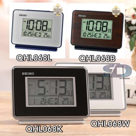 SEIKO DIGITAL นาฬิกาปลุก ดิจิตอล ตั้งโต๊ะ รุ่น QHL068K - สีดำ