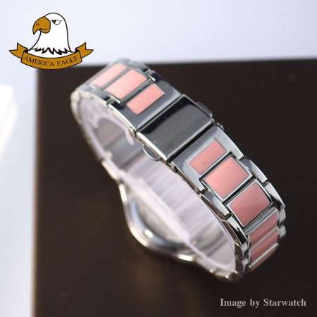 AMERICA EAGLE นาฬิกาข้อมือผู้หญิง สายสแตนเลส รุ่น AE036L -Silver/Pink