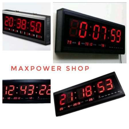 นาฬิกาดิจิตอล LED DIGITAL CLOCK แขวนติดผนัง 48 x 18.2 x 4.8 CM. รุ่น 4819 ตัวเลขสีแดง