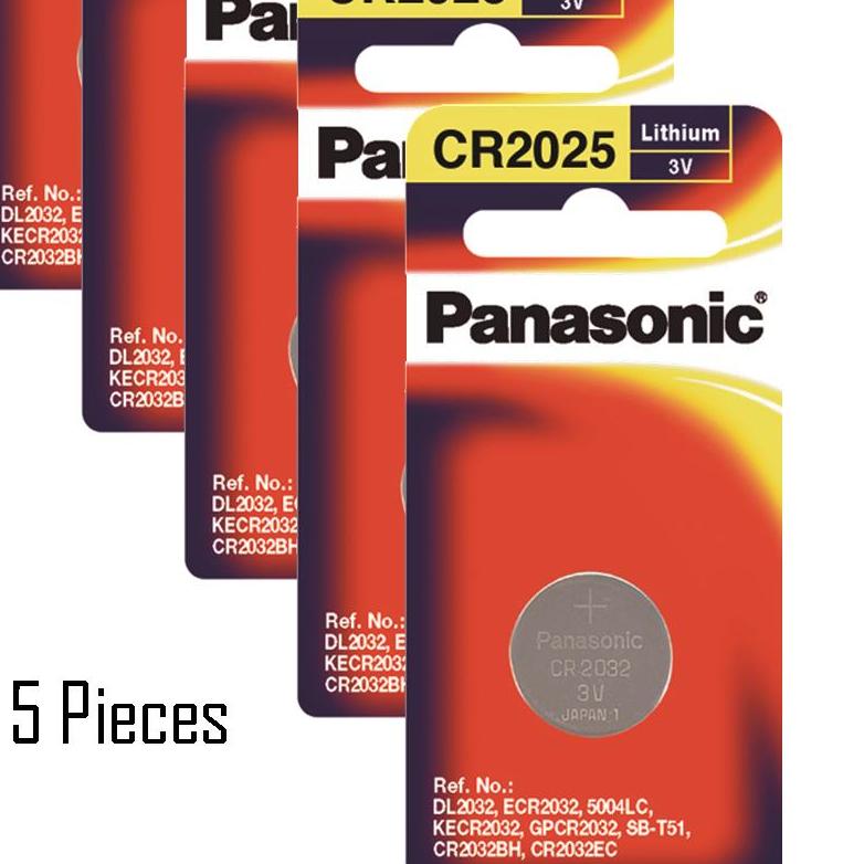 Panasonic ถ่านกระดุมลิเธี่ยม LITHIUM CR2025 3V (ของแท้) แพ็ค 5 ก้อน