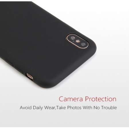 ซองโทรศัพท์สำหรับ iPhone สีตาข่ายบางเฉดสีอ่อน TPU โทรศัพท์มือถือ Shell สำหรับ iPhone X กรณีซอฟท์ (สีดำ)