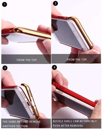 Case Apple iPhone 5 / 5s เคสกันกระแทก แบบไม่หนา สีเมทัลลิค หัว-ท้าย (ประกบ 3 ชิ้น)