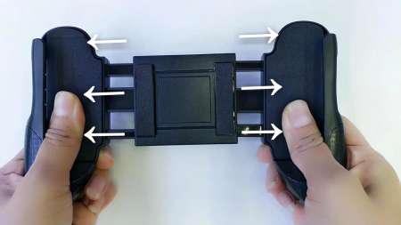 Mobile GAMEPAD mobile joystick จอยถือด้ามจับเล่นเกมสำหรับมือถือ 4.5-6.5 นิ้ว มีช่องเสียบหูฟัง