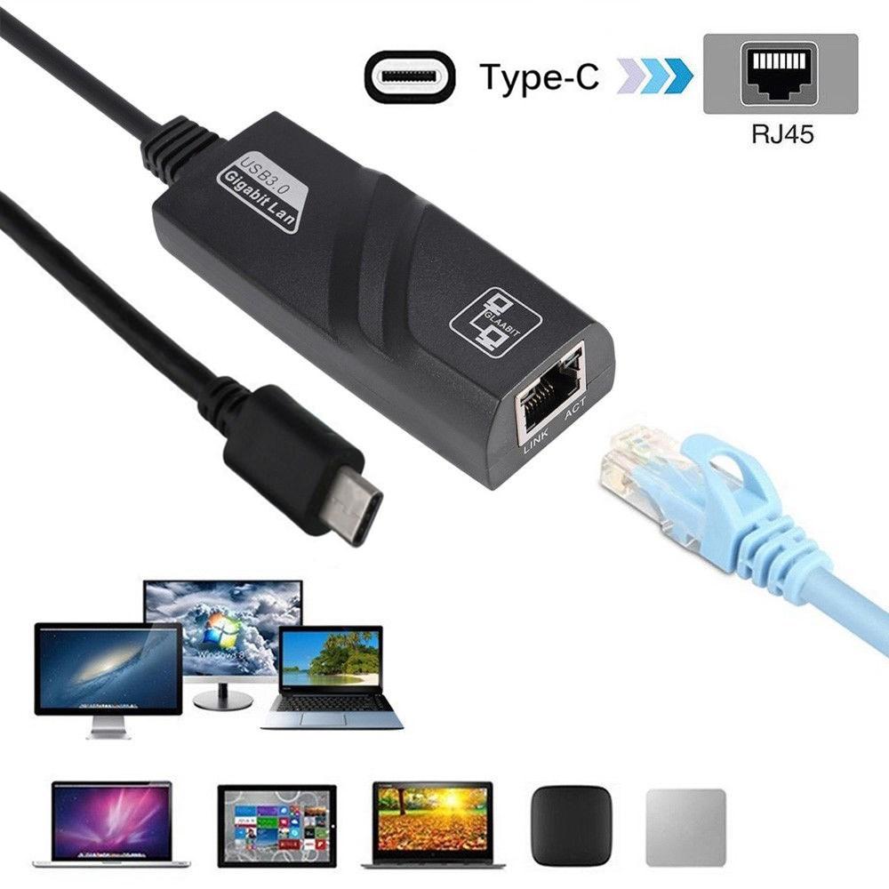 USB C To Ethernet Adapter RJ45 To USB C Thunderbolt 3 Type C Gigabit