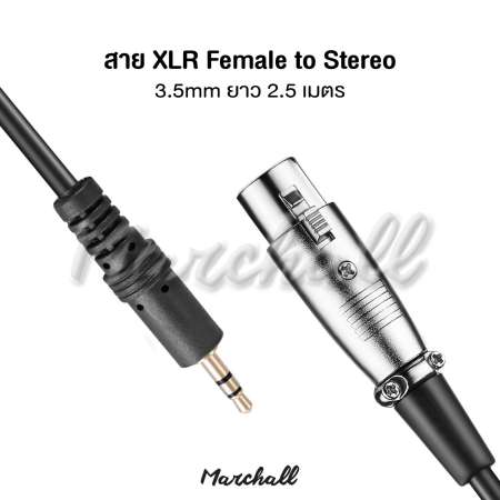 สาย XLR Female to Stereo 3.5mm ยาว 2.5 เมตร สายไมโครโฟน