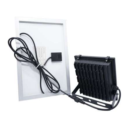 โคมไฟ สปอตไลท์ โซล่าเซลล์ ไฟกันขโมยติดกำแพง 30W ความสว่างมากกว่า 60-70 LM/W LED พร้อมรีโมทคอนโทรล สีขาว