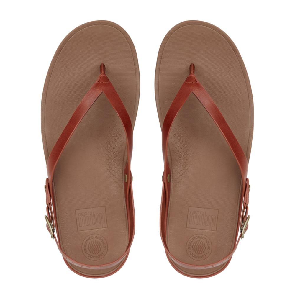 FITFLOPรองเท้าแตะหญิงรุ่น FLIP LEATHER SANDALS สี DARK TAN