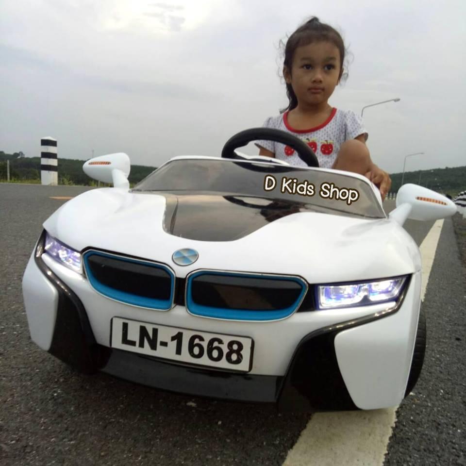 D Kids รถแบตเตอรี่ รถเด็กนั่ง บังคับวิทยุด้วยรีโมทและขับธรรมดา BMW I8 รถไฟฟ้าเด็ก
