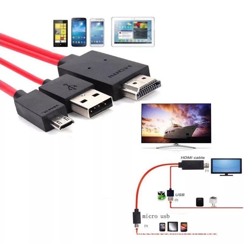 MHL USB to HDMI 1080P HD TV Cable Adapter for Galaxy S III /S4 /S5 /Note II /Note3 /4 /8 (Red) (Intl)
