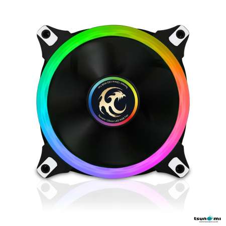 (ชุดเพิ่มเติม) (No Hub/No remote) Tsunami Circle Series Mono-Rim RGB-120 RGB Fan X1