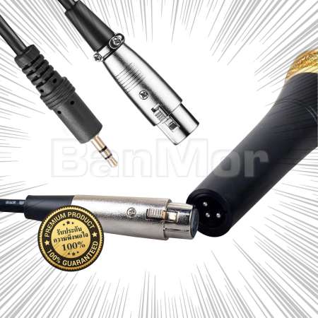 สาย XLR Female to Stereo 3.5mm ยาว 2.5 เมตร สายไมโครโฟน