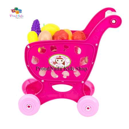 ProudNada Toys ของเล่นเด็กชุดรถเข็นผักและผลไม้ Inbealy SHOPPING CART NO.985